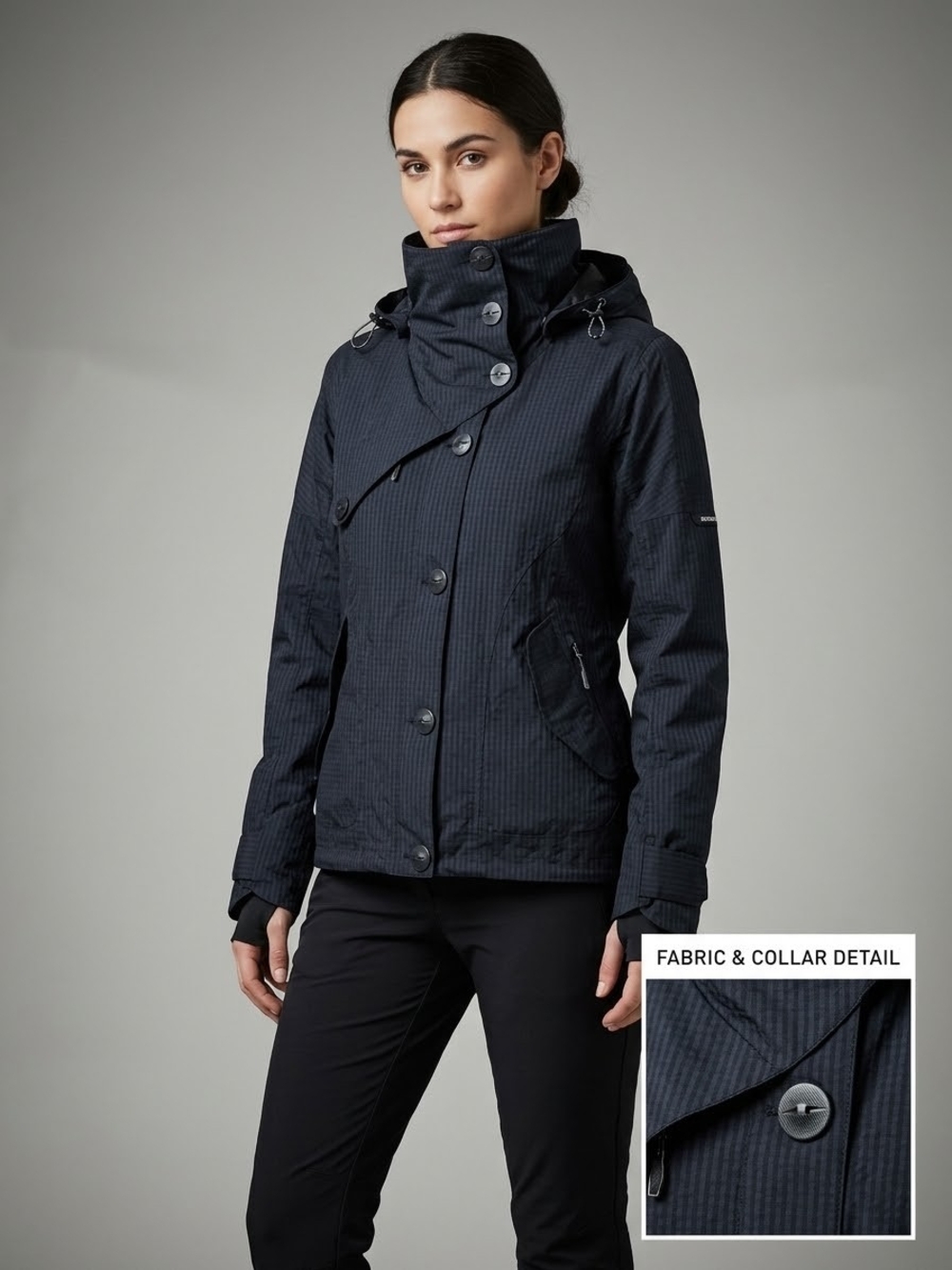Columbia Women's Dark Black Hooded Ski Jacket Size Med